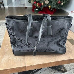 Coach Black Signature Tote Bag